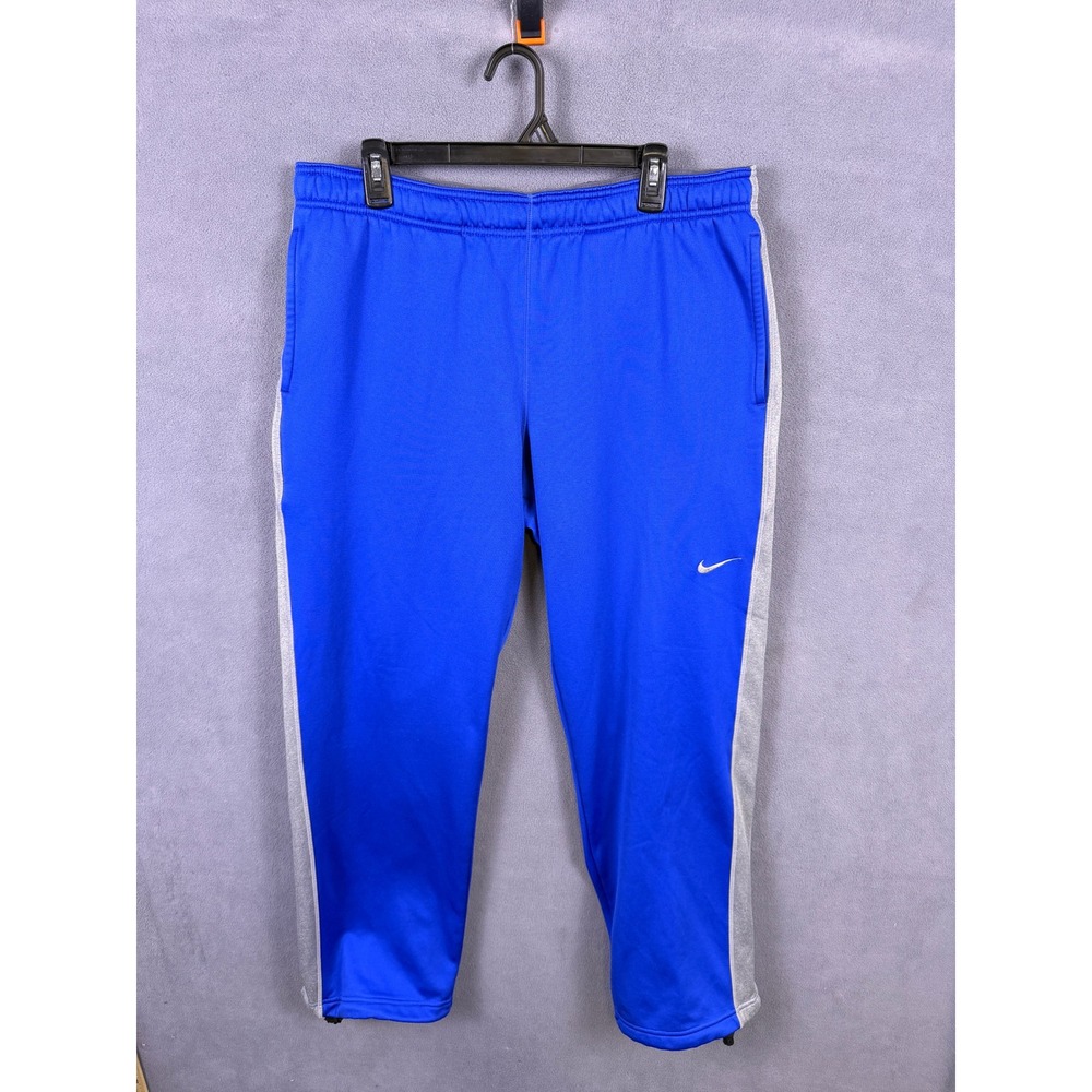 Nike Therma-Fit Pants Mens XL Blue Grey Fleece Lined Sweatpants Basketball
